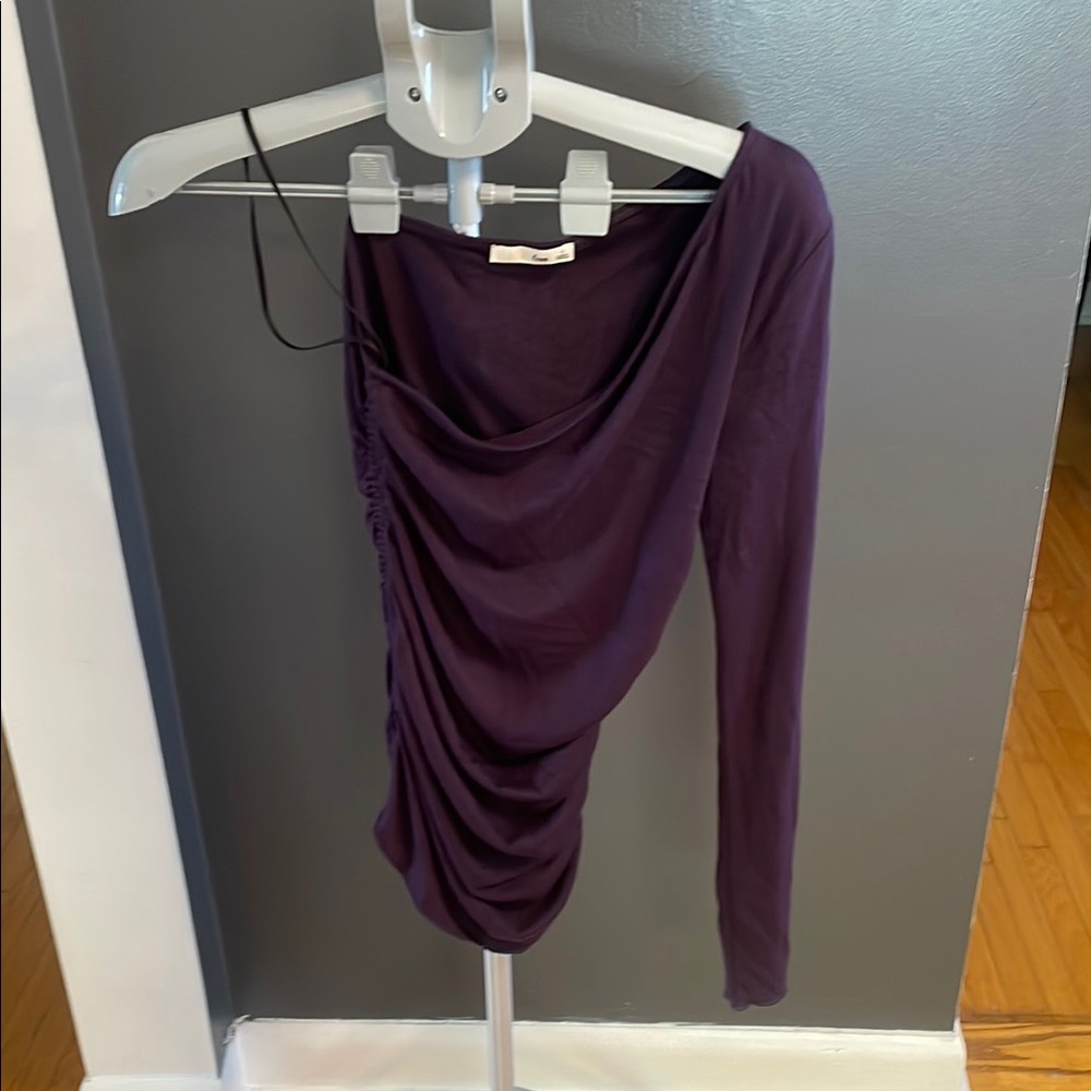 Wilfred Purple Asymmetrical Ruched top